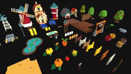 Farm Pack Low Poly 3D