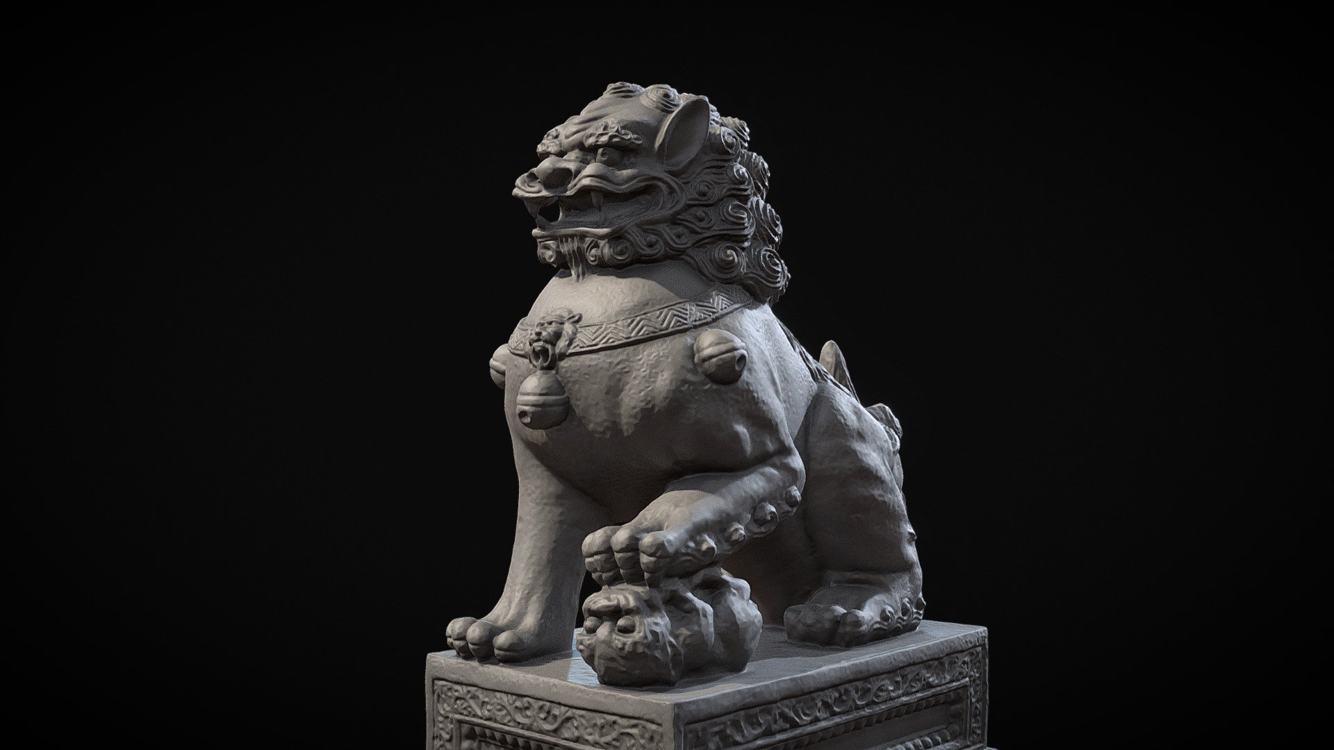 Chinese guardian lion 3d model