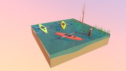 Low Poly Kayak