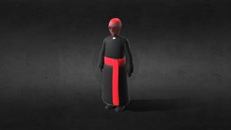 Priest cartoon style, skinned