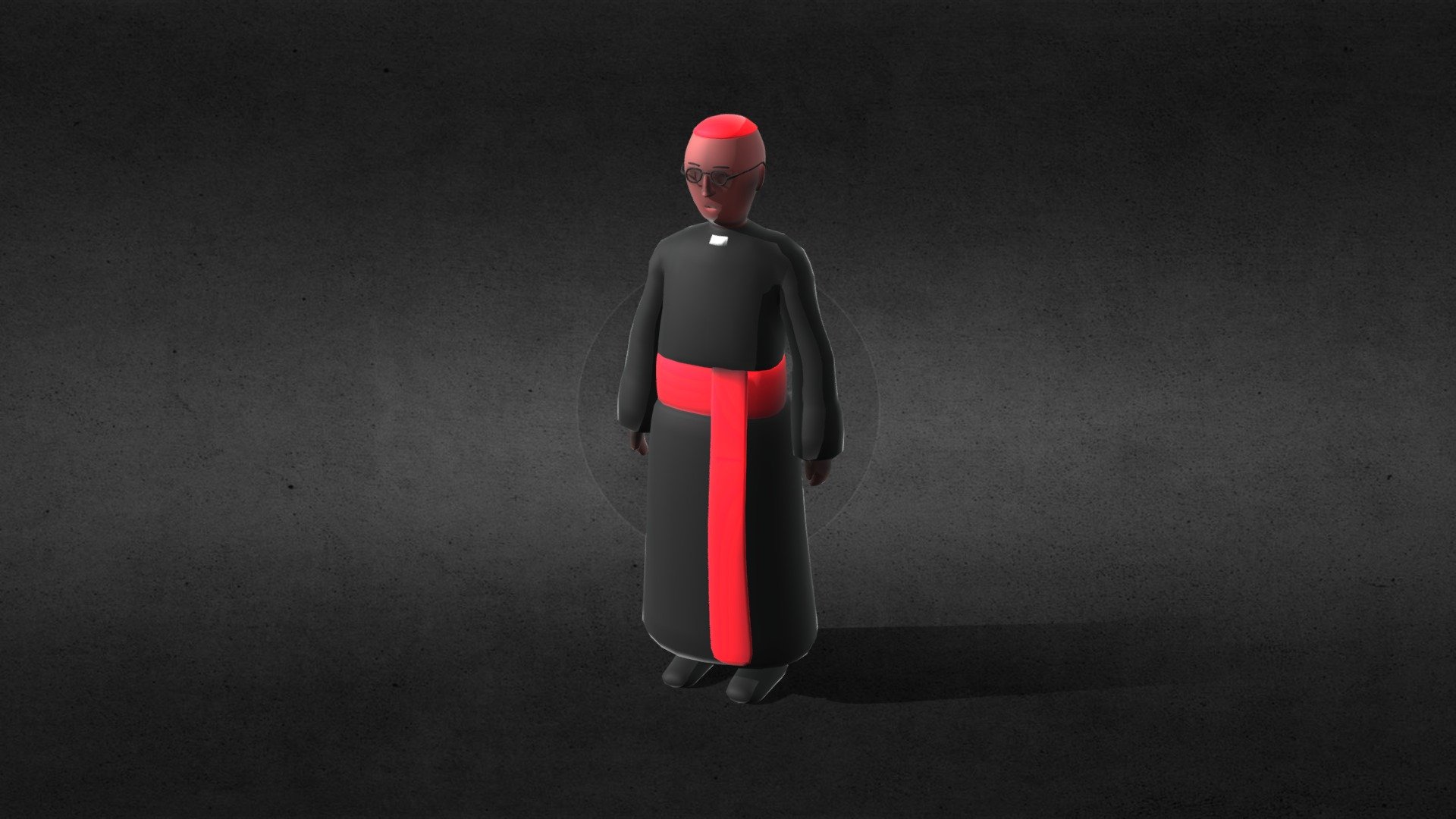 Priest cartoon style, skinned 3d model