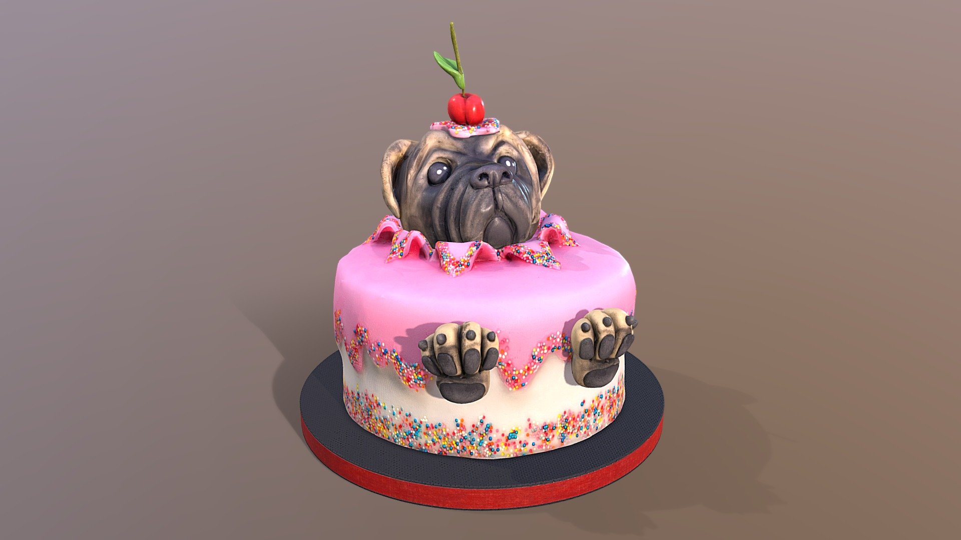 Pug Cake 3d model