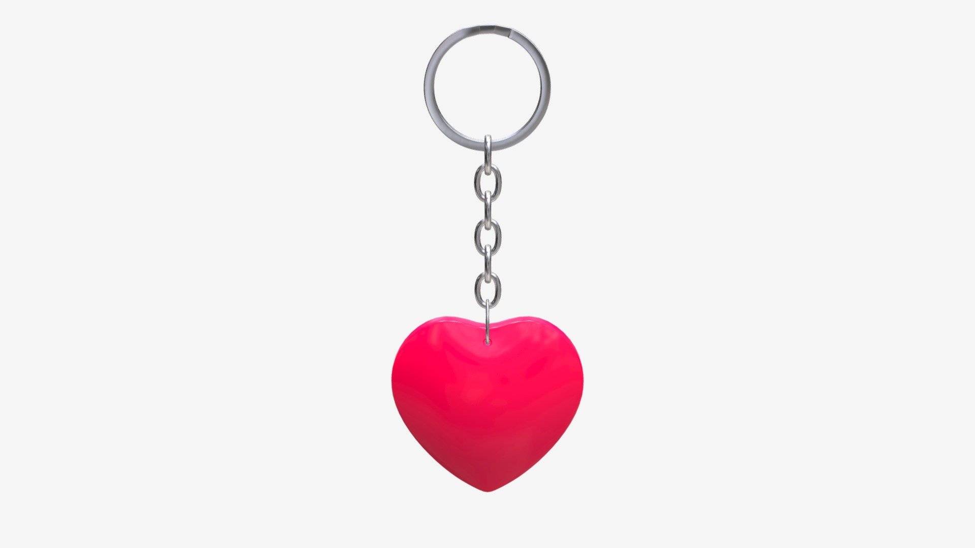 Keychain heart shaped 01 3d model