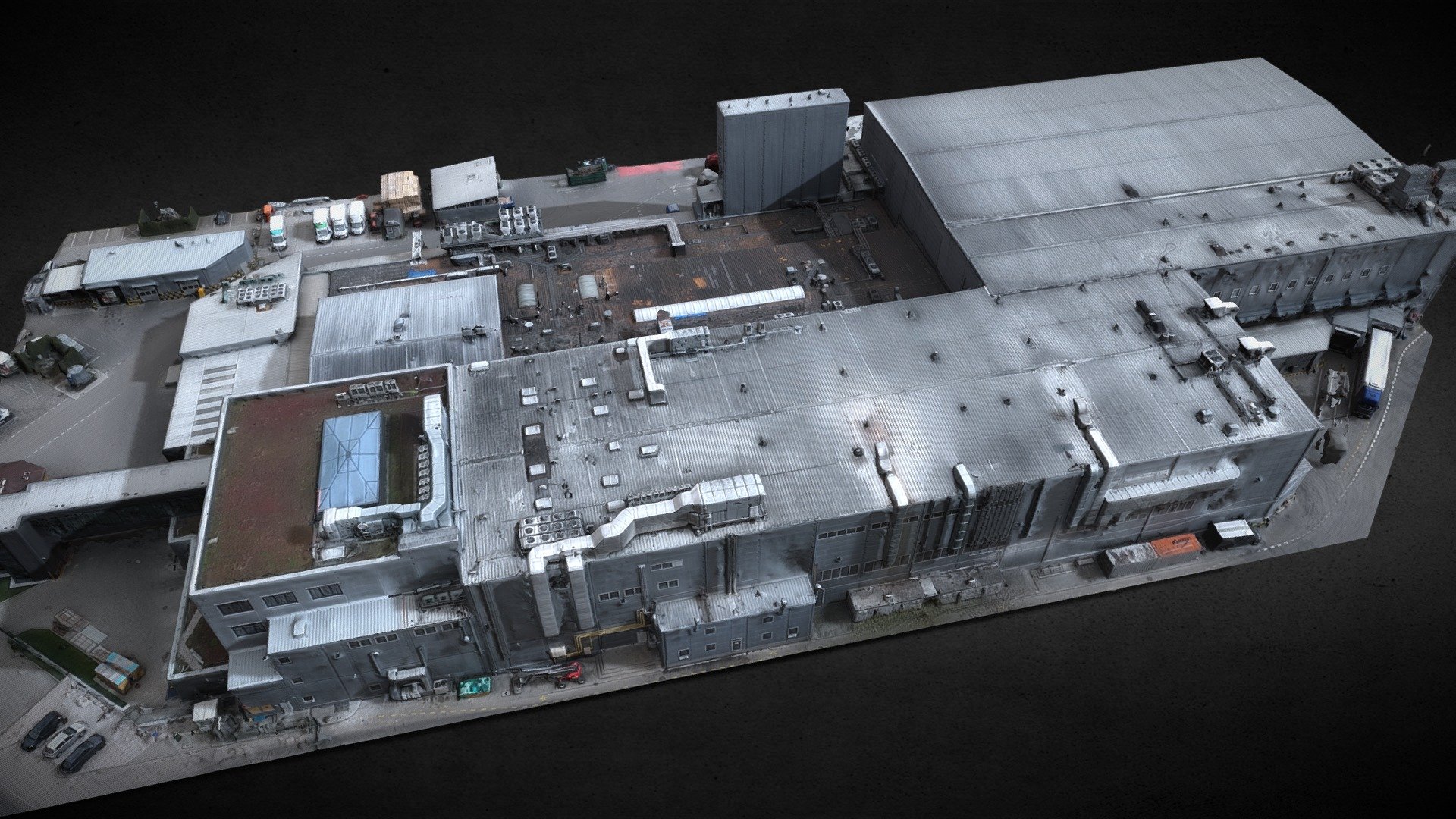 Industrial Factory DJI Mavic3 aerial photoscan 3d model