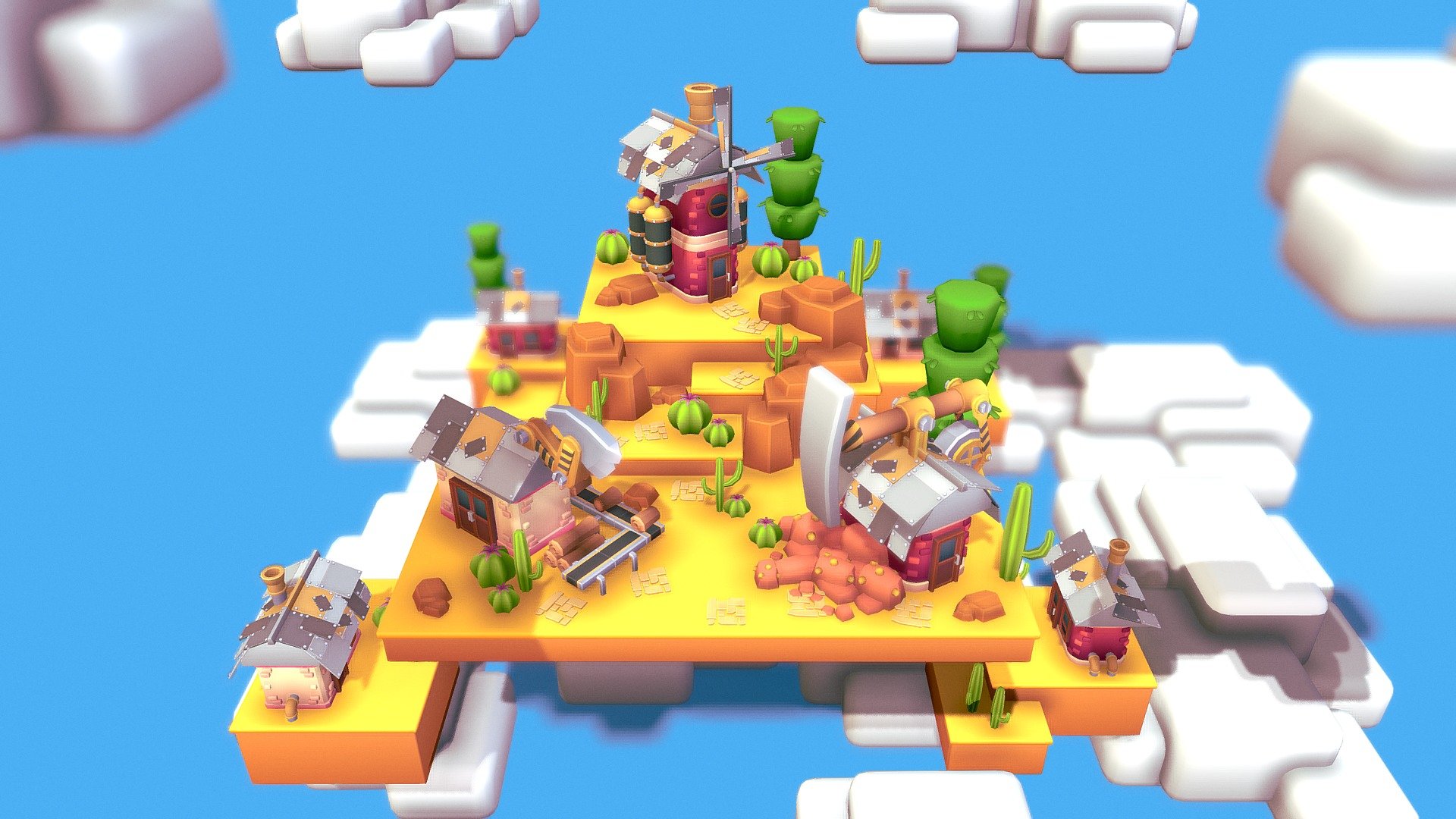 Mining Town 3d model