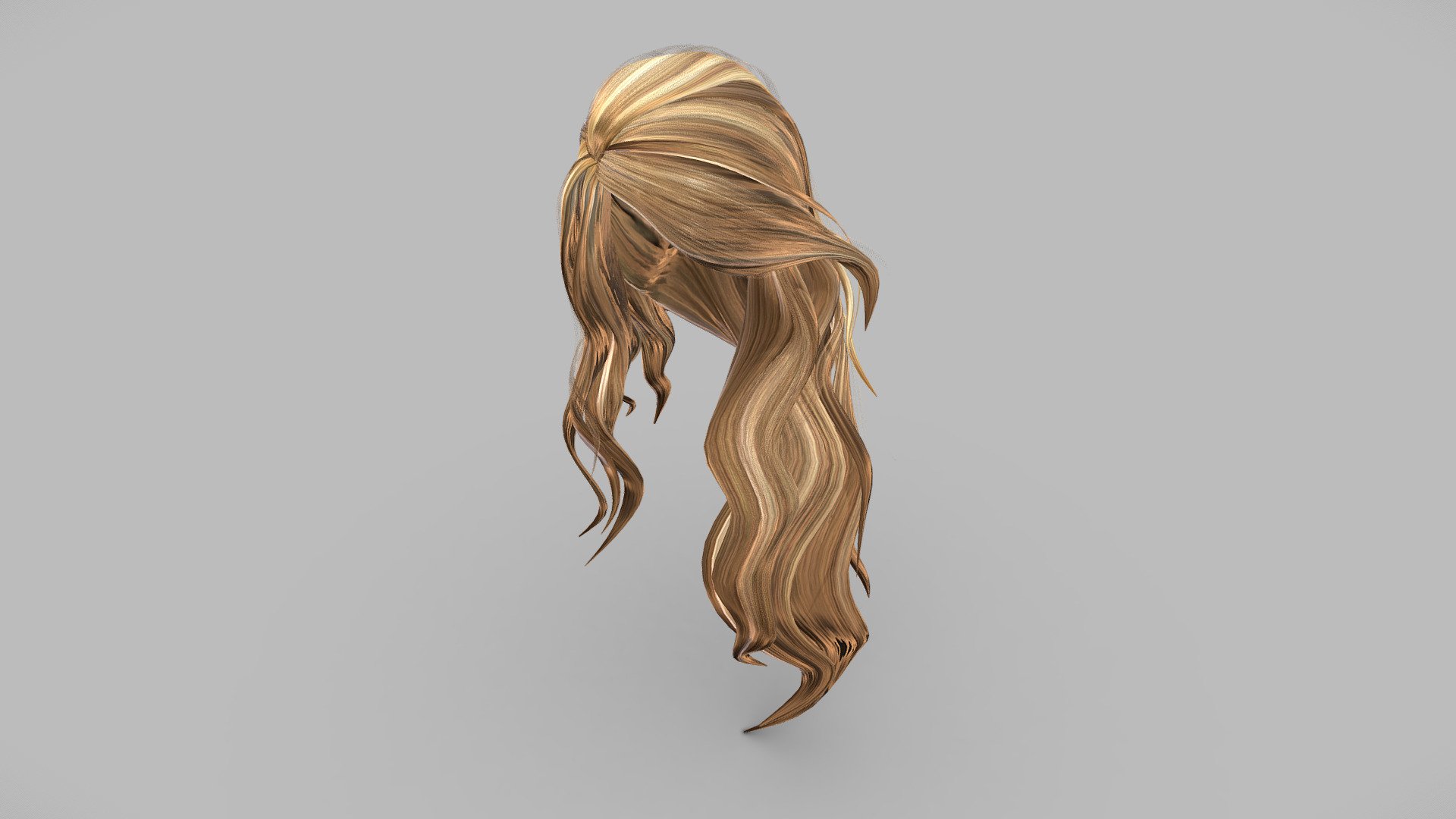 Latetia Over Shoulder Long Female Polygon Hair 3d model