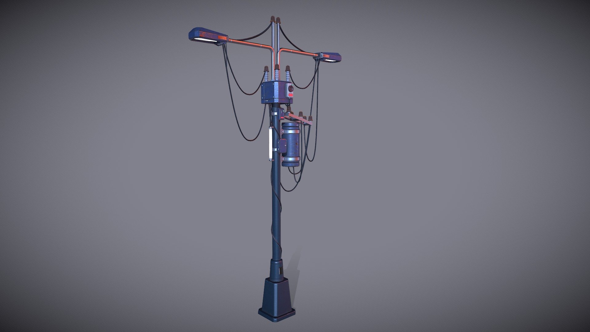 Street light with generator 3d model