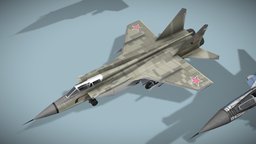 MIG-31 Foxhound lowpoly jet fighter