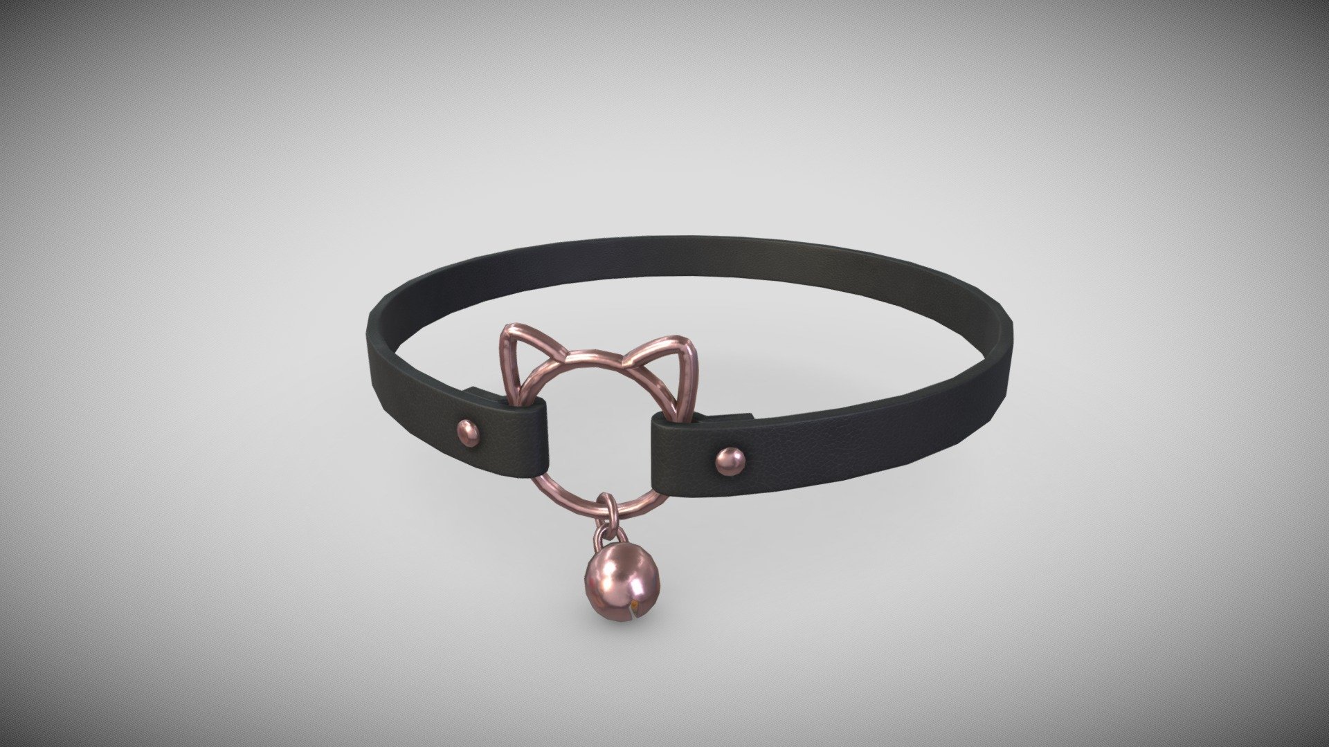 Choker Cat Rosé with Bell 3d model