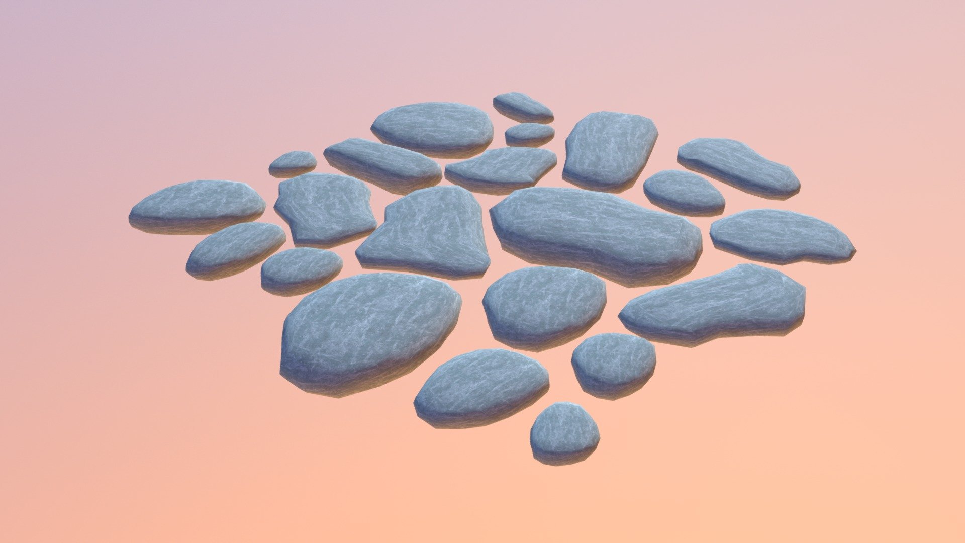 Gray Pebbles 3d model