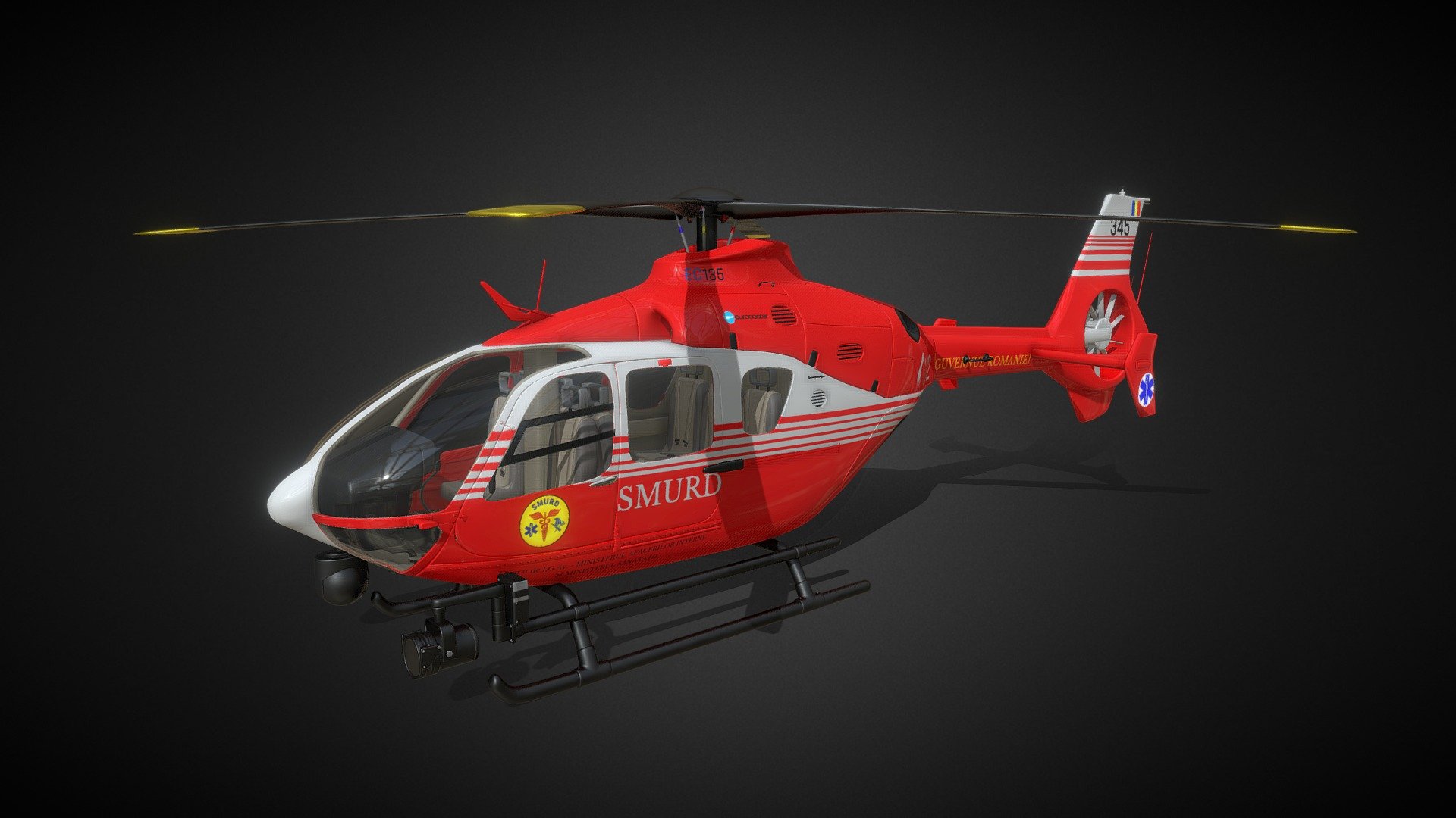 Elicopter SMURD Romania 3d model