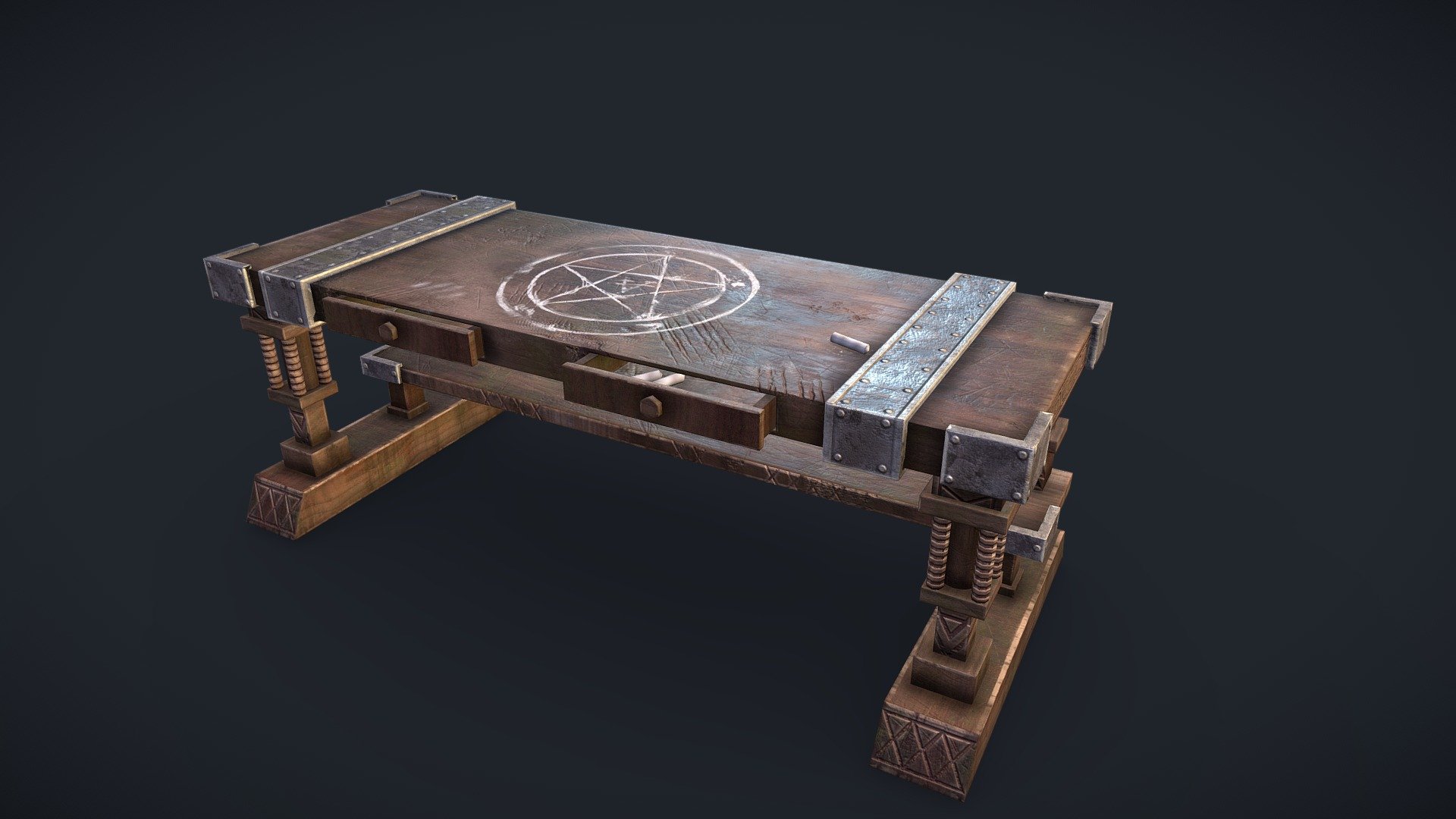 Alchemy wooden table 3d model