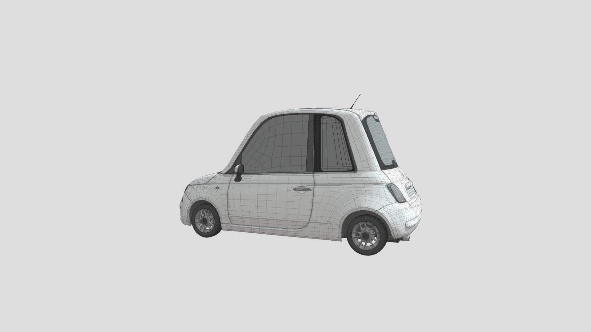 FIAT 500 cartoon model 3d model