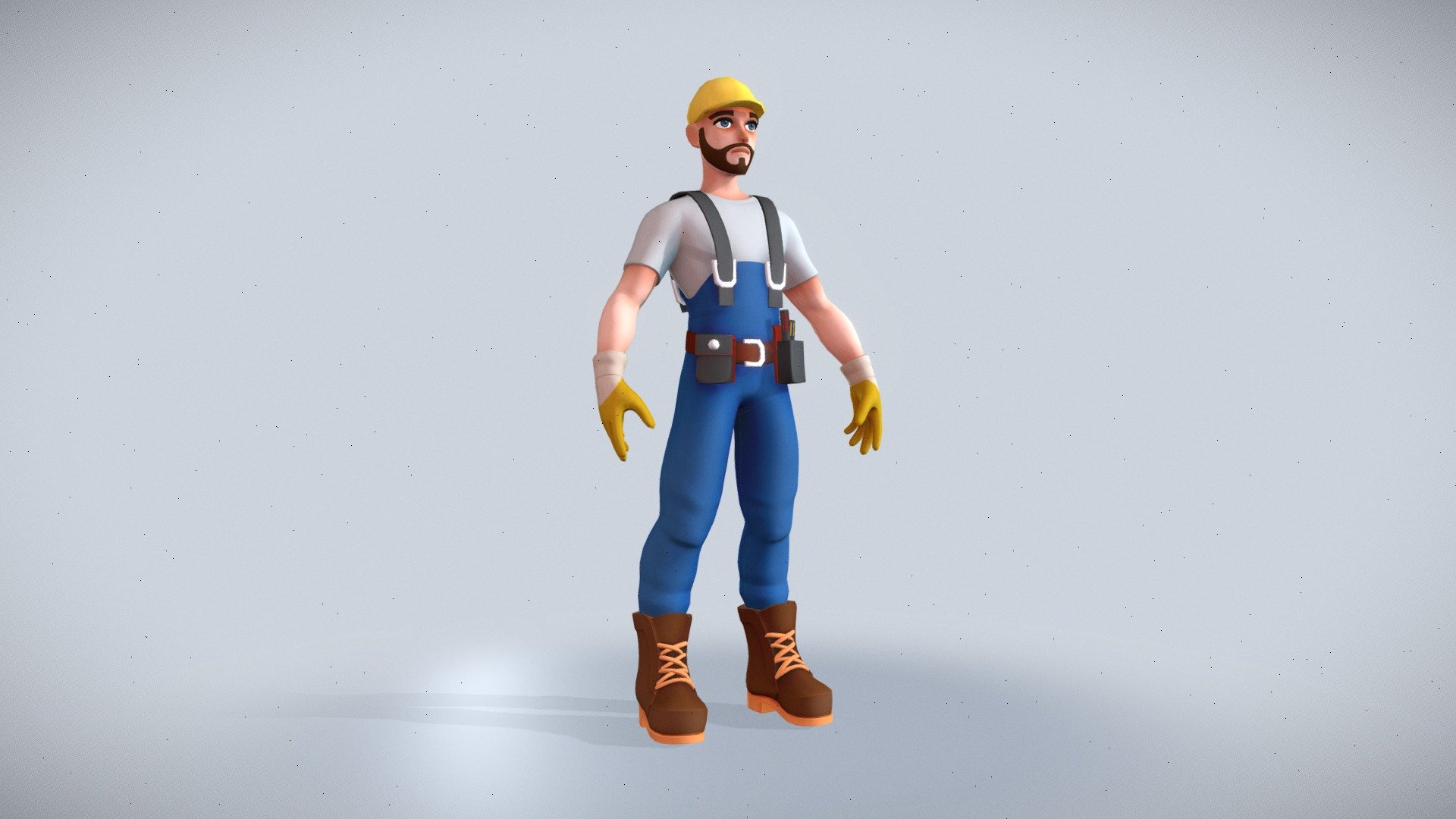 Worker (rigged) 3d model