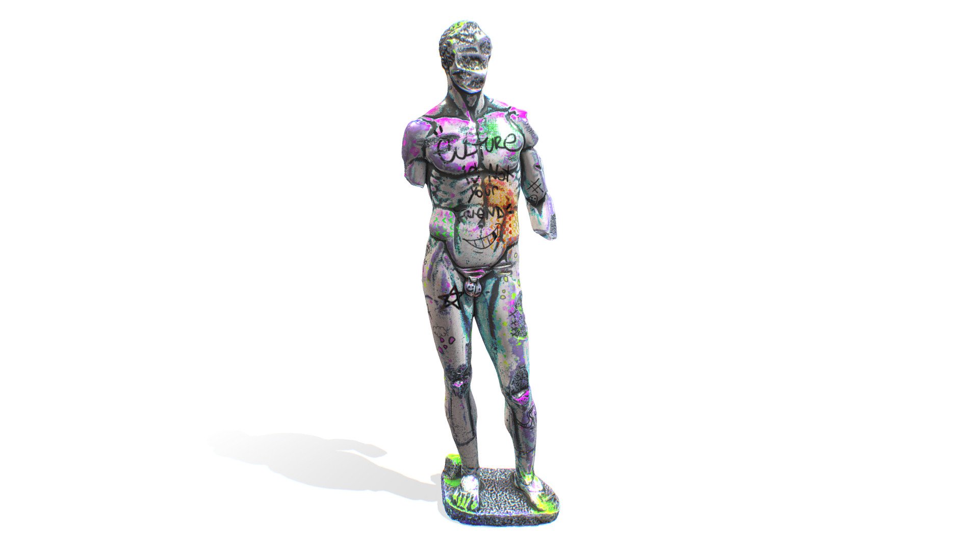 Vandalised Ancient Statue 3d model