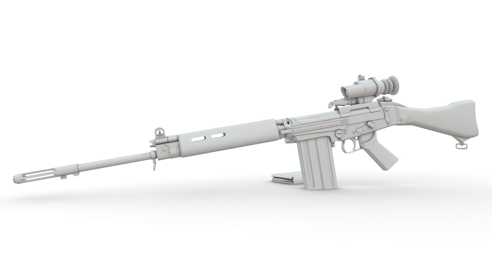 L1A1 Self Loading Rifle 3d model