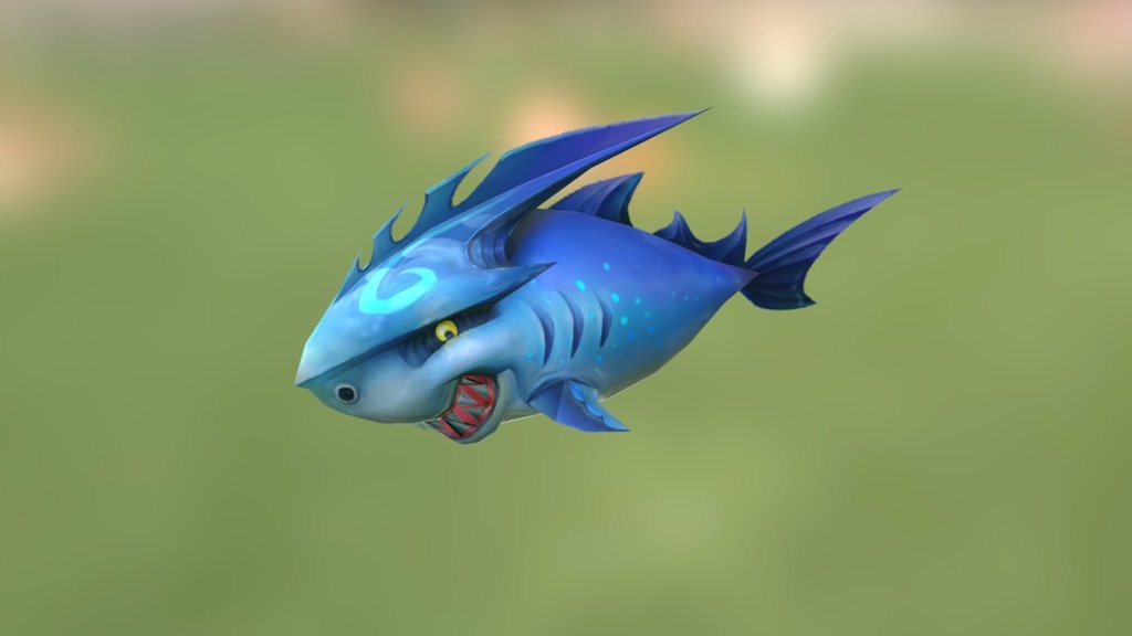 Cute Q shark 3d model