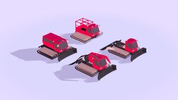 Cartoon Low Poly Snowcat Pack