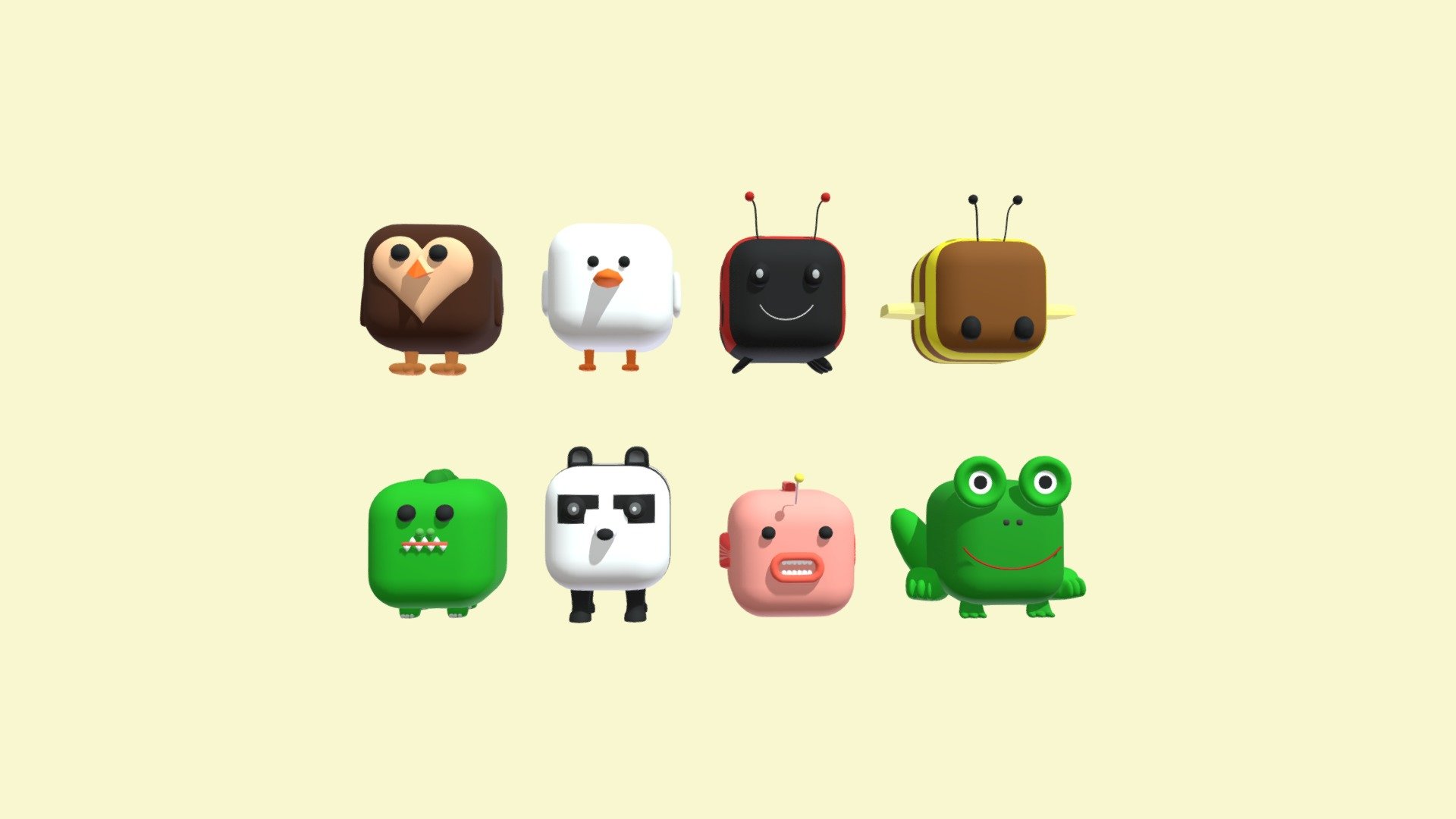 Cube Animals 3d model