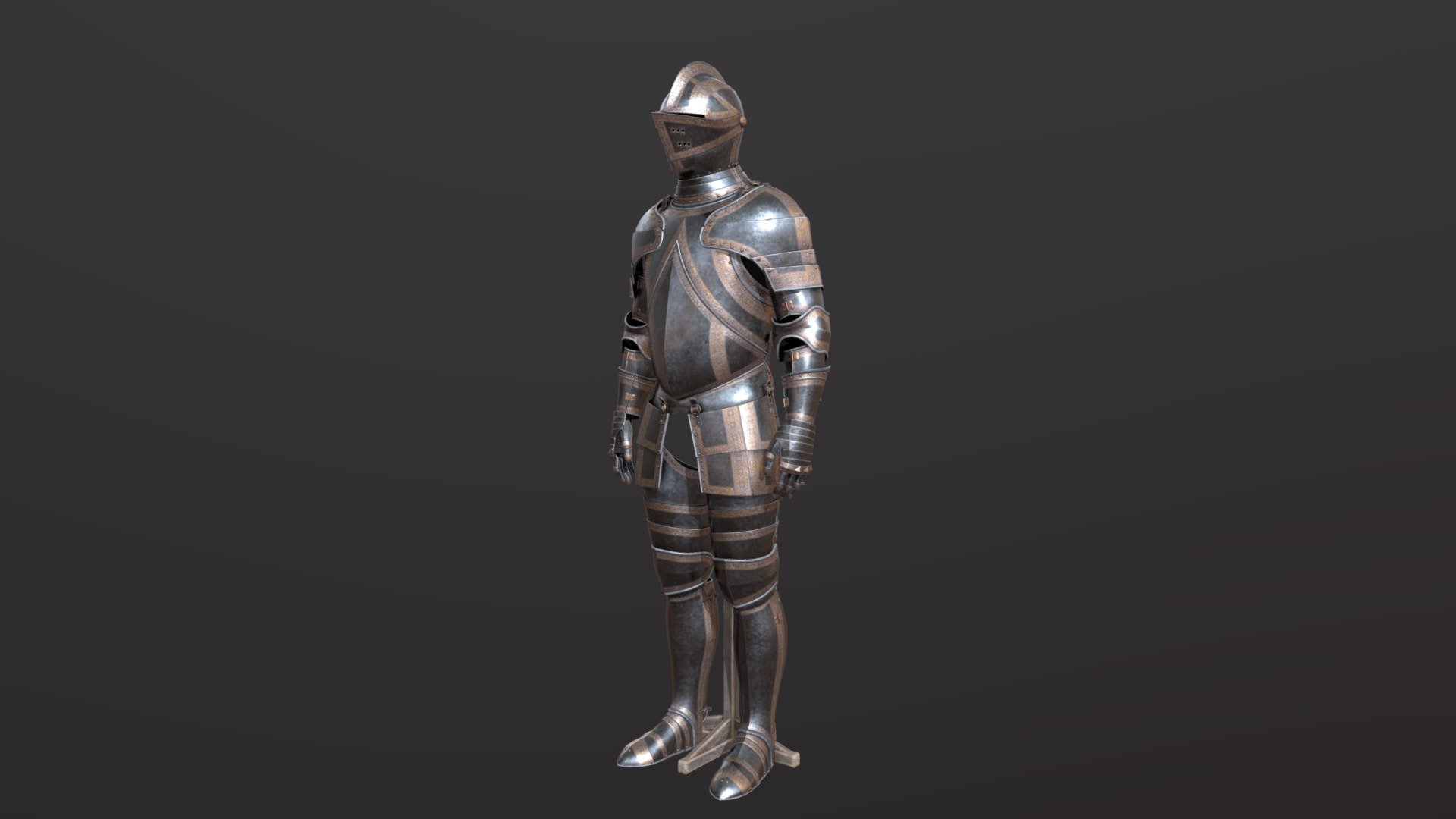 Medieval steel plate armour. 3d model