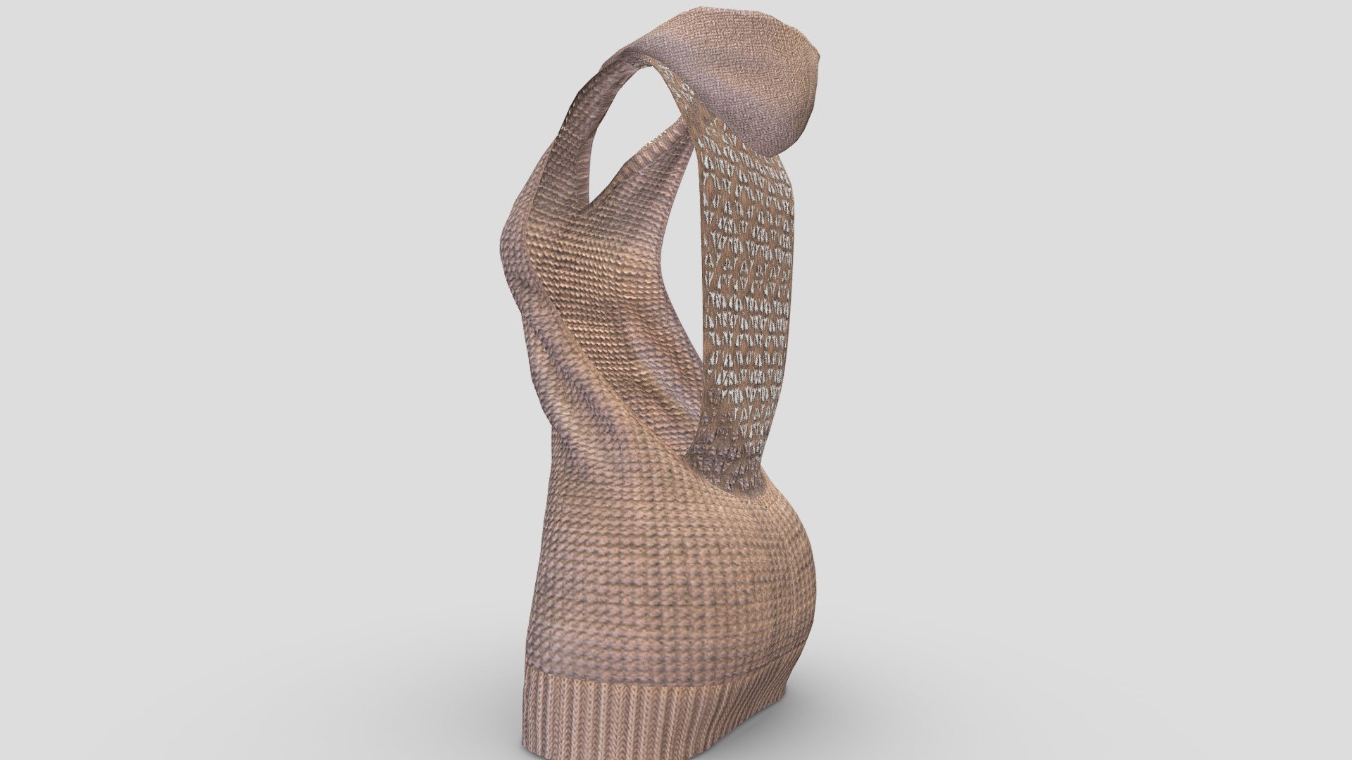 Female Hooded Knit Mini Sweater Dress 3d model