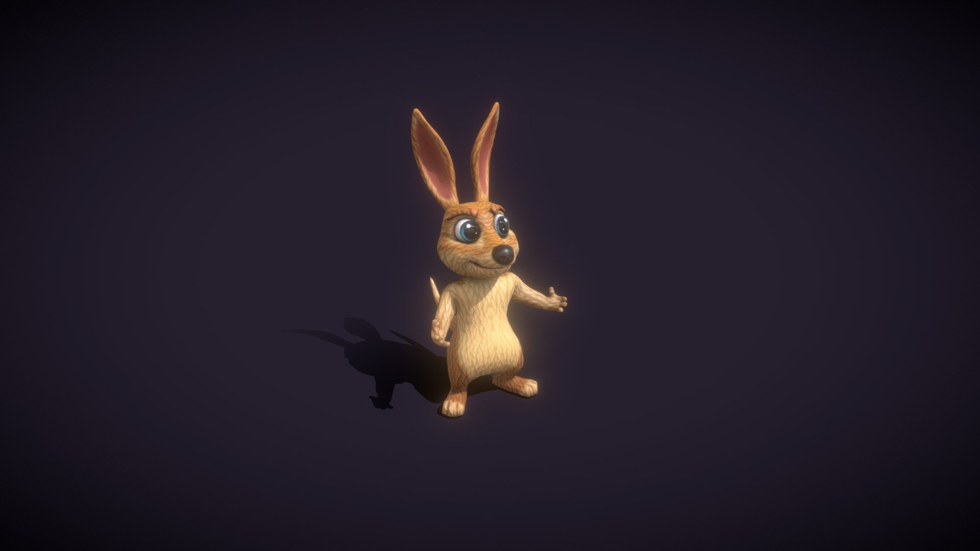 Cartoon Kangaroo Animated 3D Model 3d model