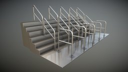 Stainless Steel Railings High and Low-Poly