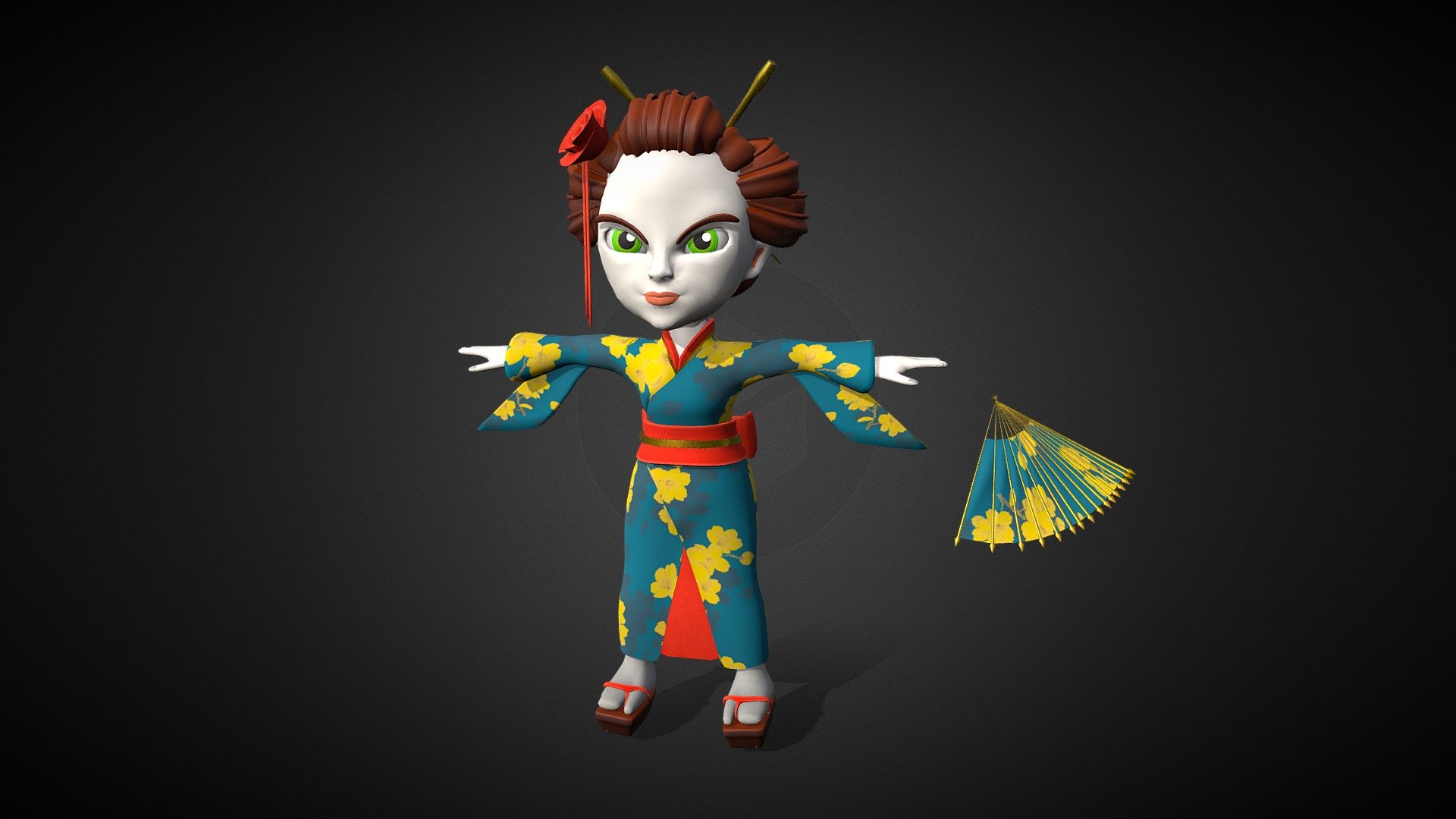 Geisha 3d model