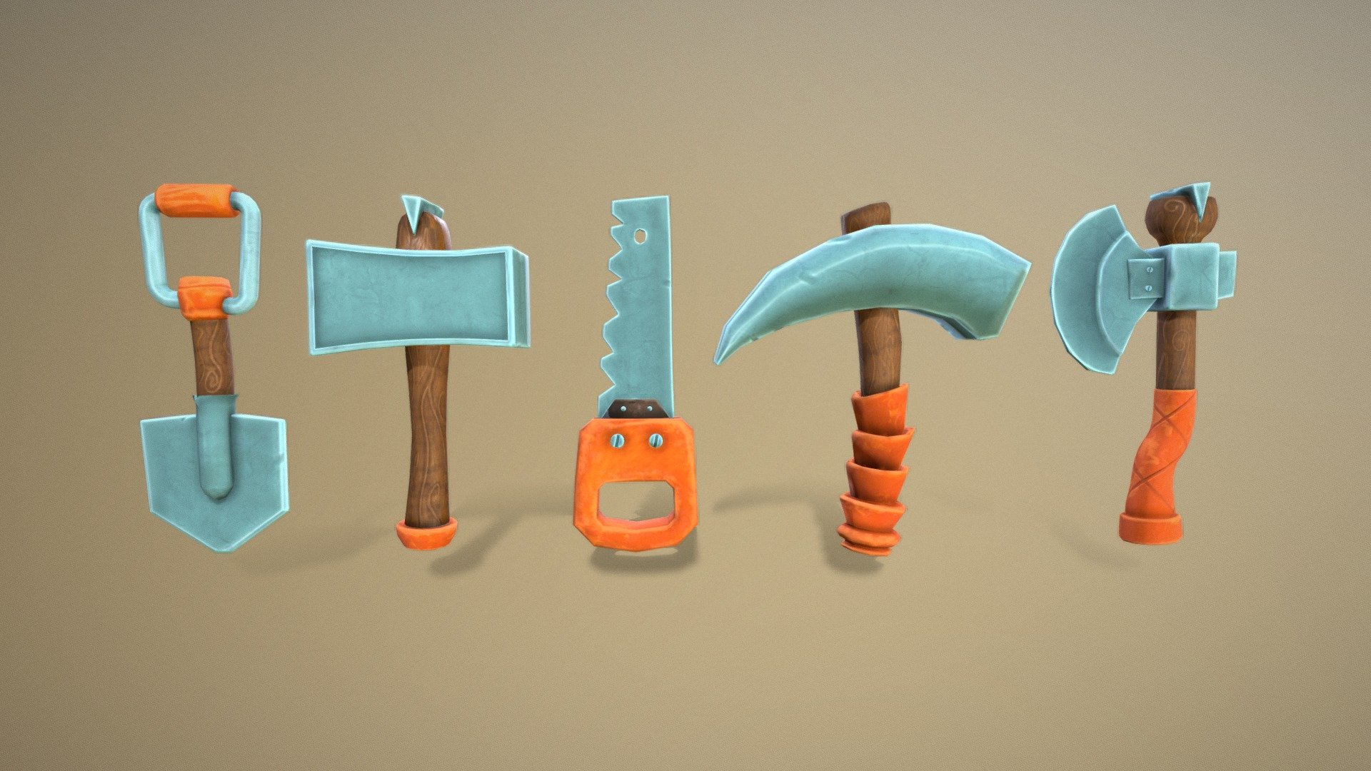 Low Poly Hand Tools 3d model