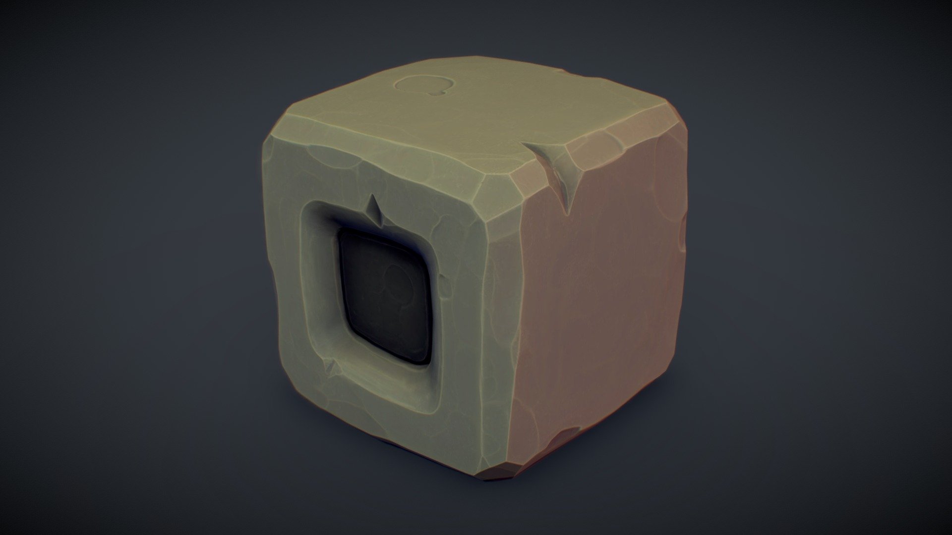 Cube World Stone Block 9 3d model