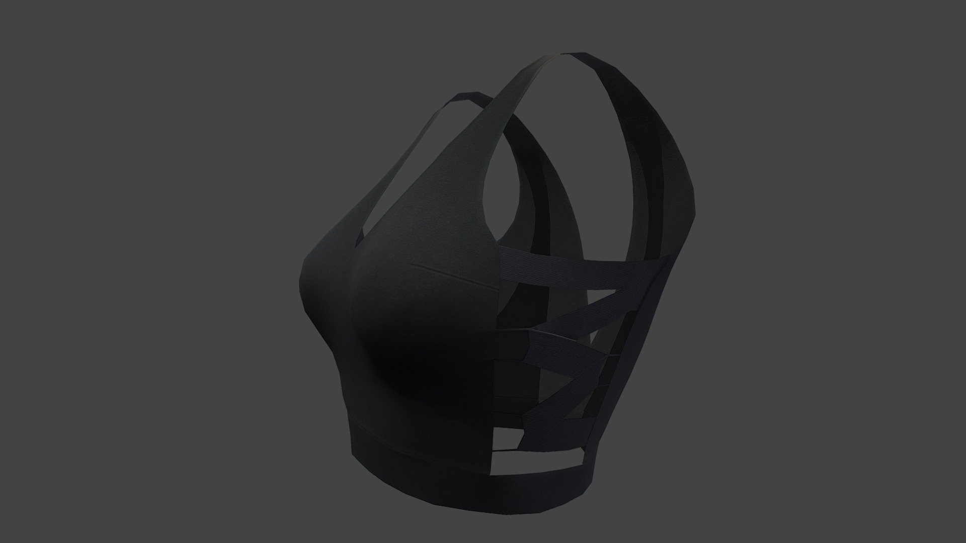 Straps Side Black Tank Top 3d model