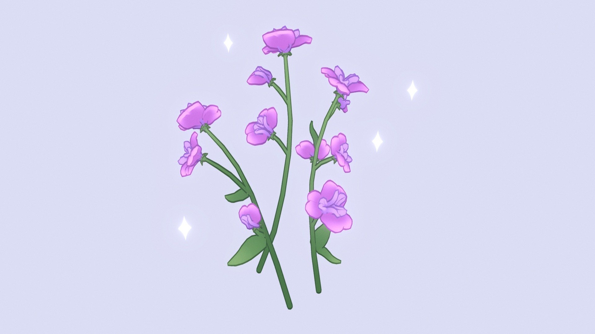 Stylised Sweet Pea 3d model