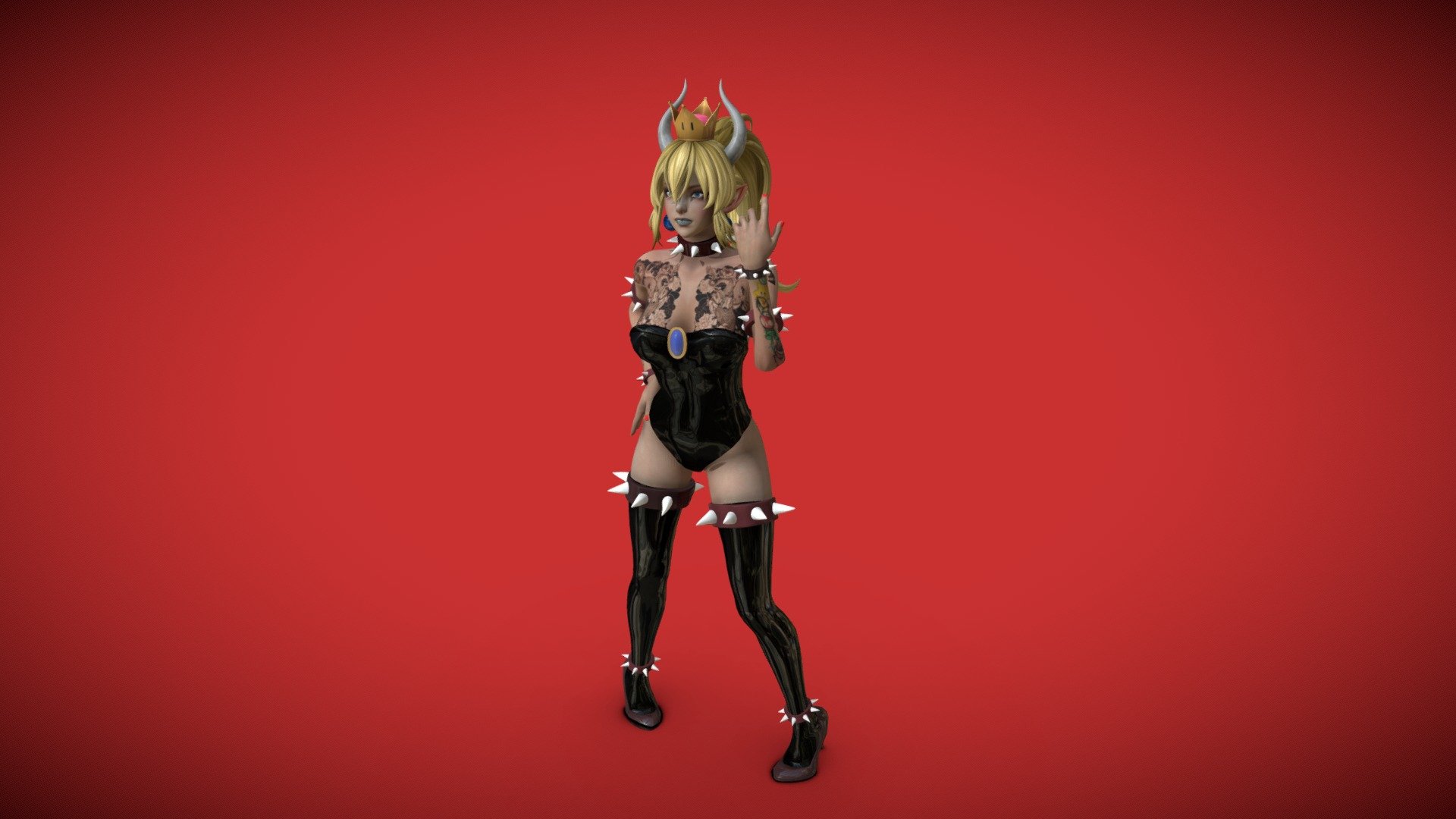 Bowsette 3d model