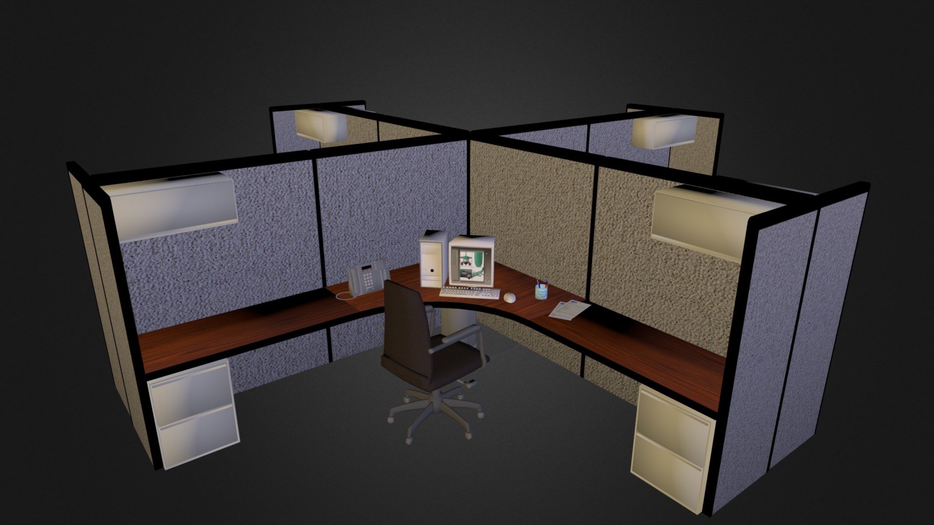 Office Cubicle 3d model