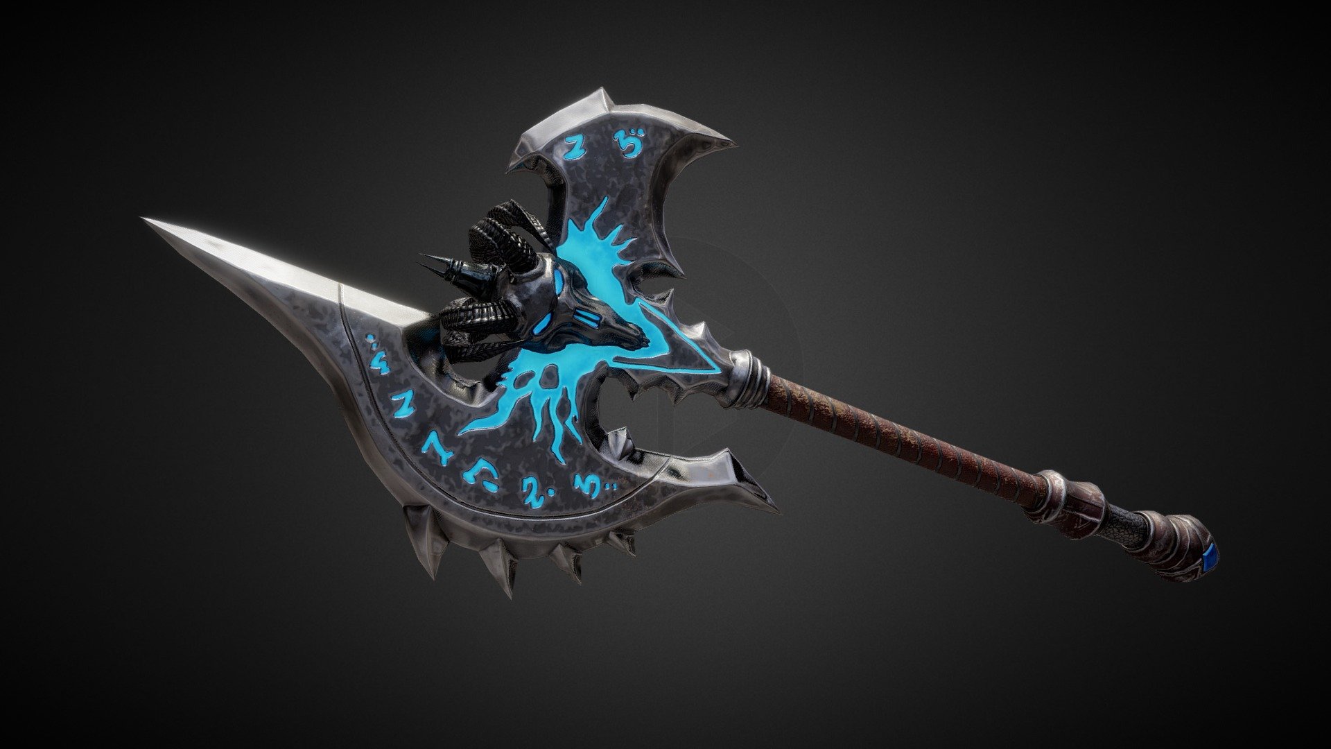 WoW_ShadowmourneAxe_lowpoly 3d model