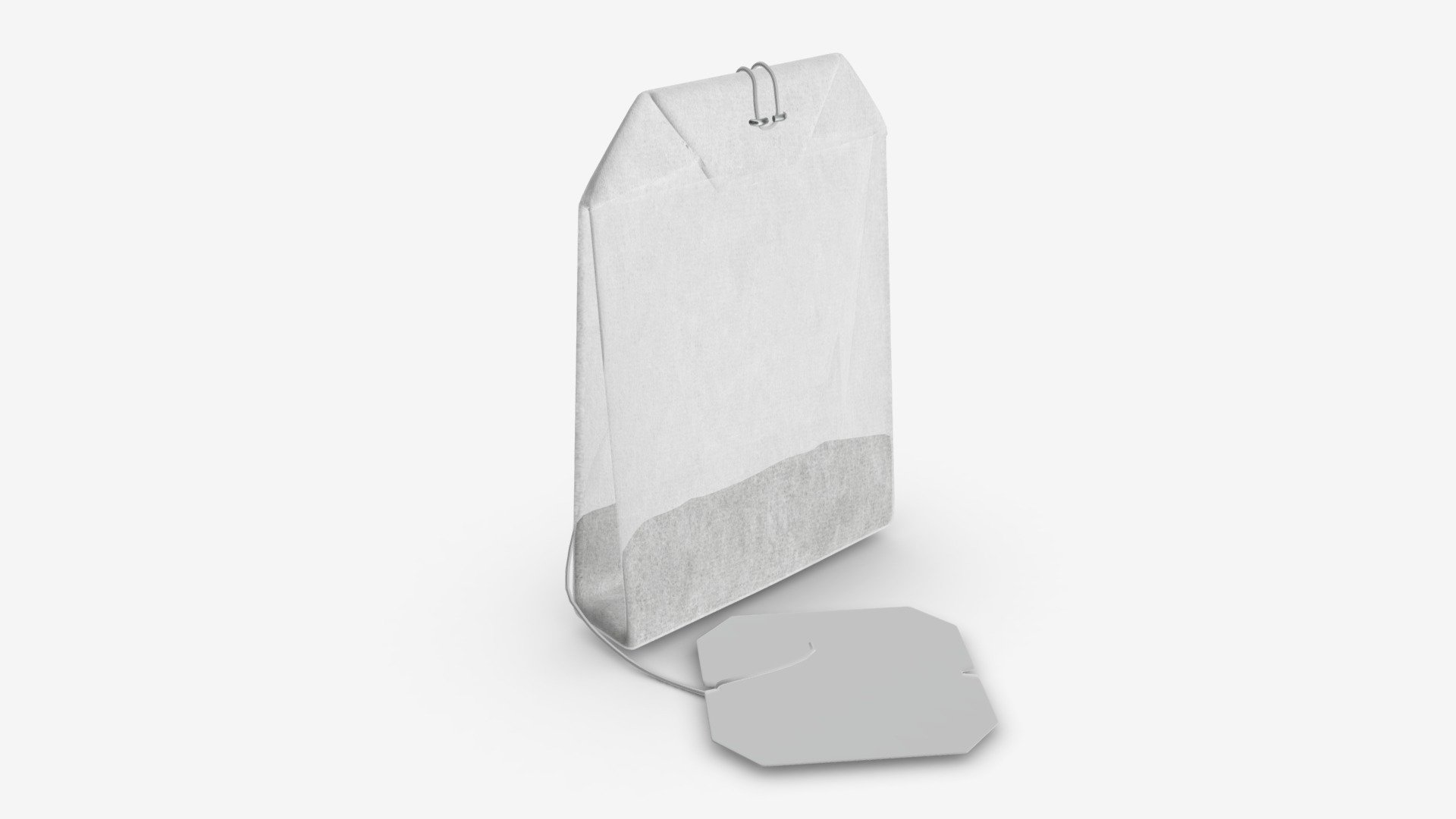 Tea bag with label 03 3d model