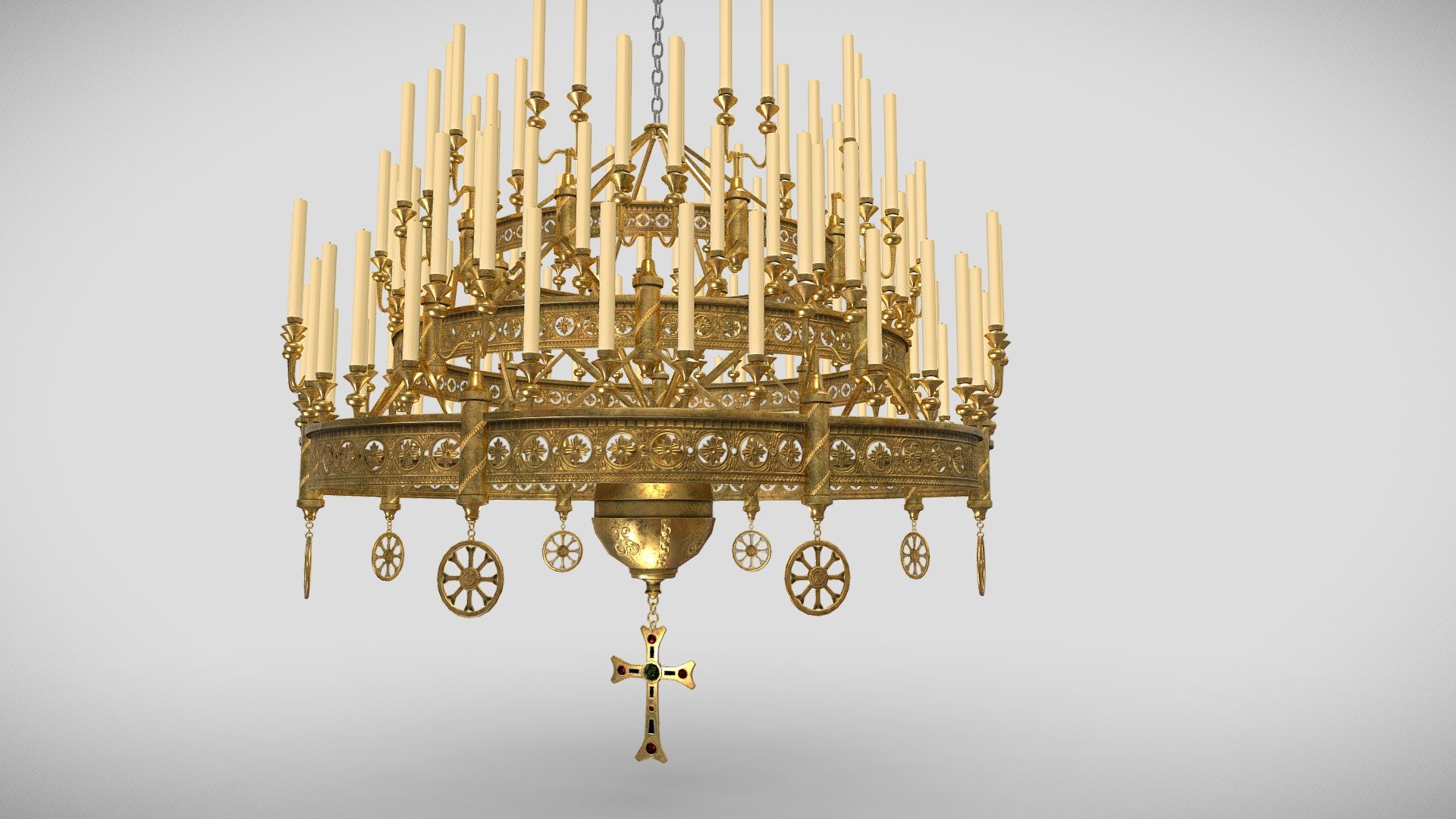 Large victorian chandelier 3d model