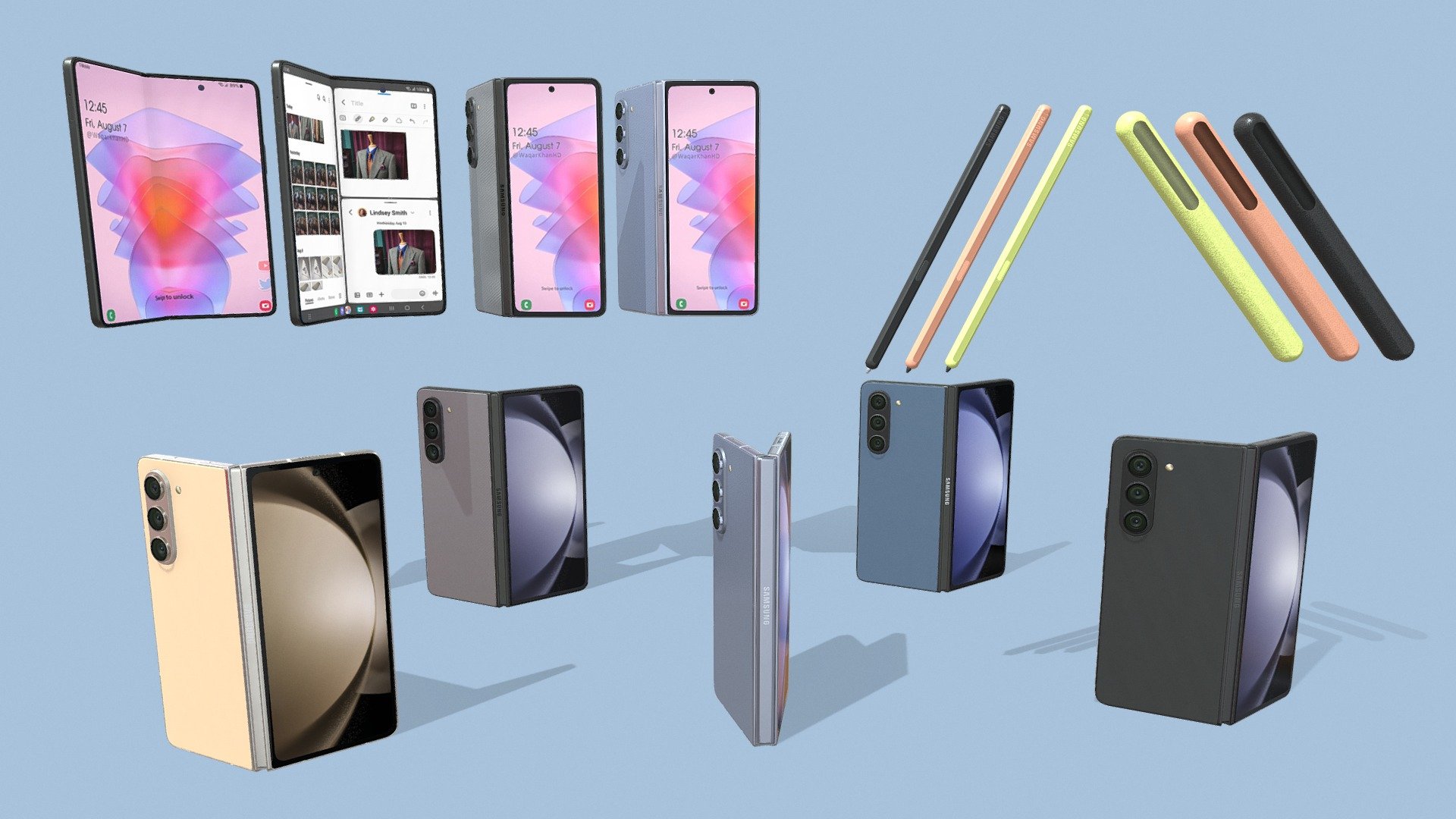 Samsung Galaxy Z Fold 5 3d model