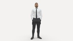 man in Suit pant white tshirt black tie 1067