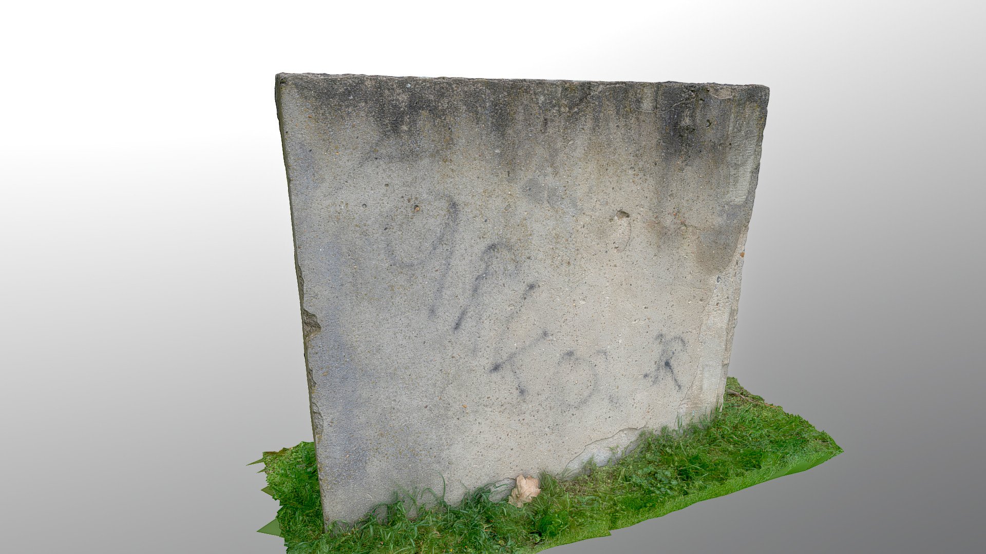 Concrete wall block fragment 3d model