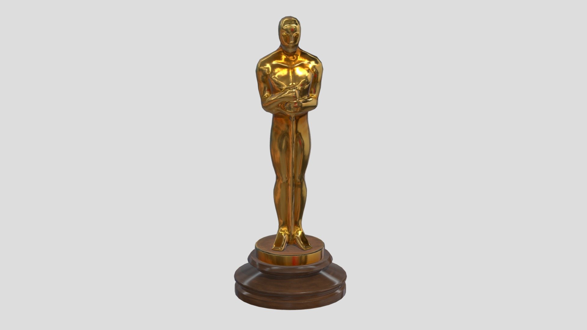 Oscar  Award Low Poly Gold PBR 3d model