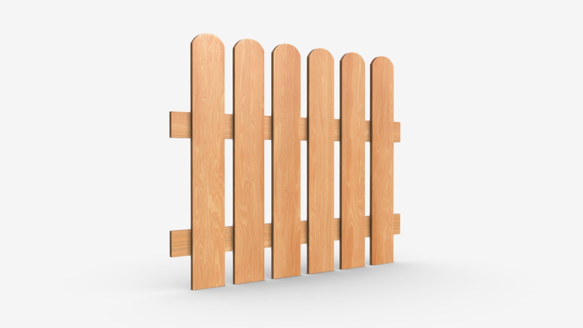 Wooden fence 03 3d model