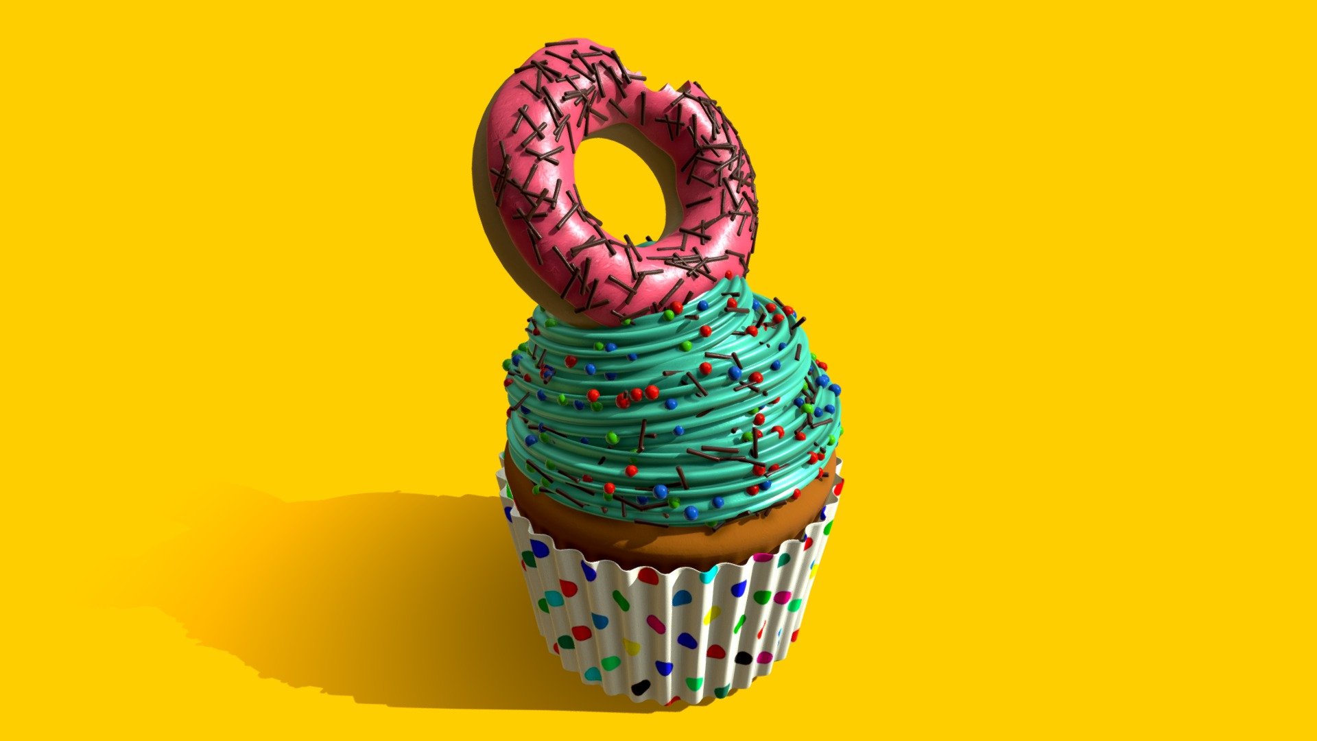 Donut Cupcakes (#SketchfabWeeklyChallenge) 3d model