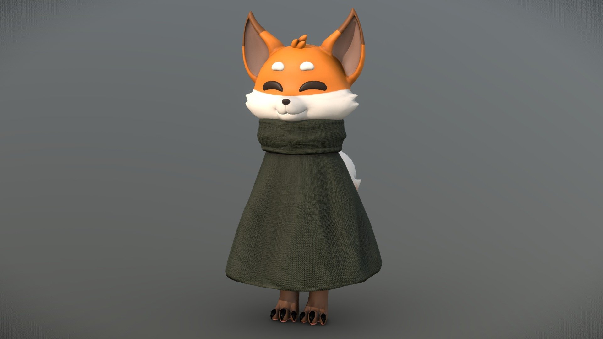 Fox in a cape 3d model