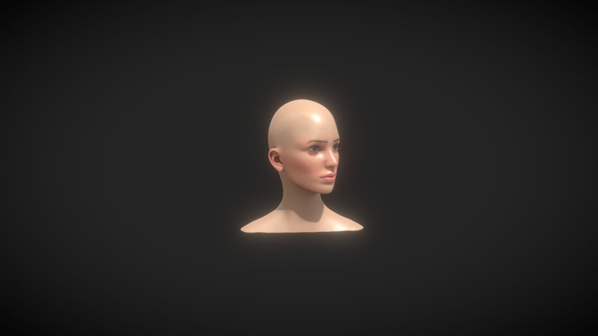 Realistic Female Head Animated Facial Expression 3d model