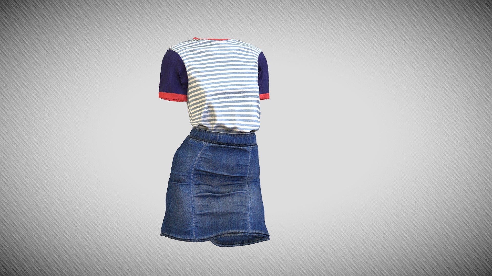 Lowpoly casual outfit 3d model