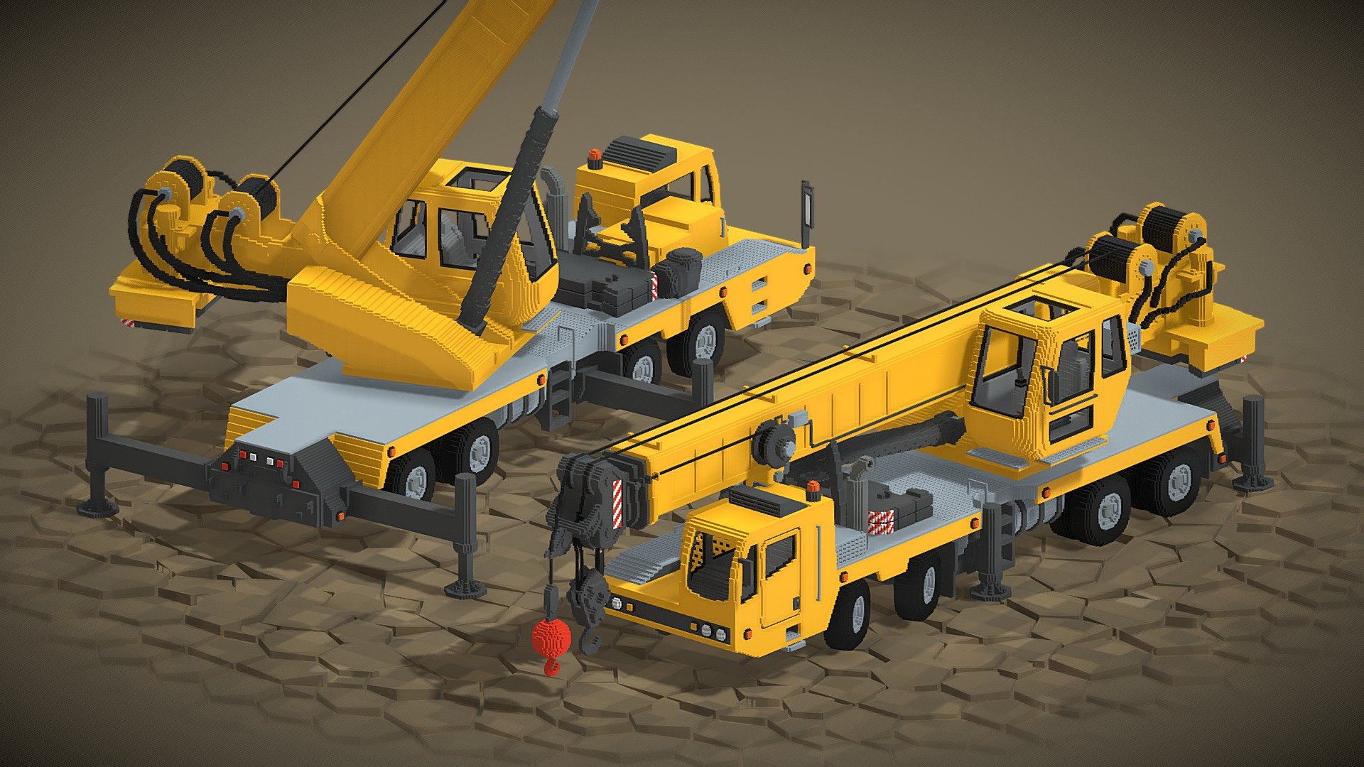 Voxel Crane Truck 3d model