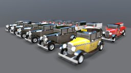 Lowpoly Vintage Car Pack 1930s