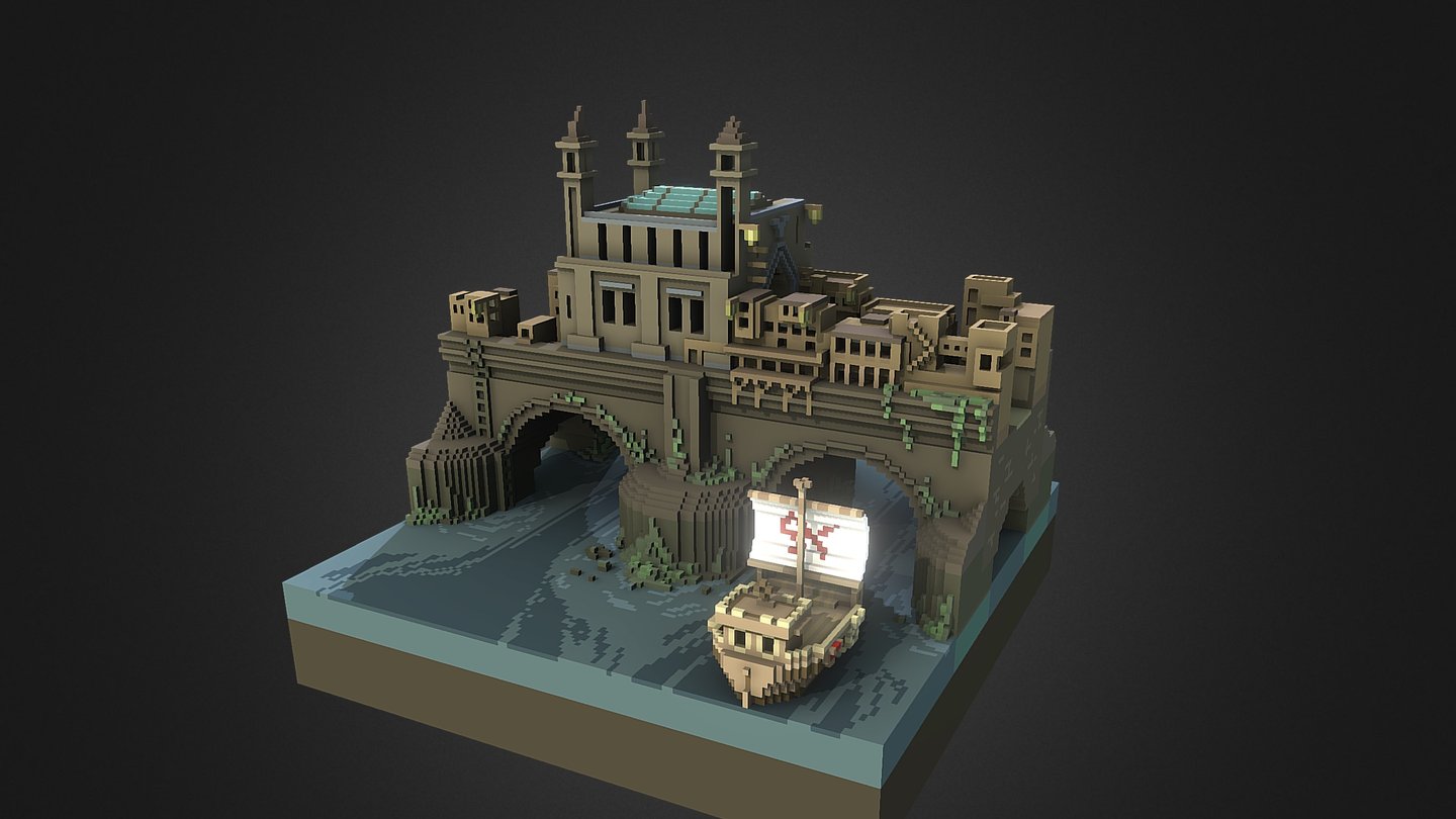 Medieval bridge 3d model