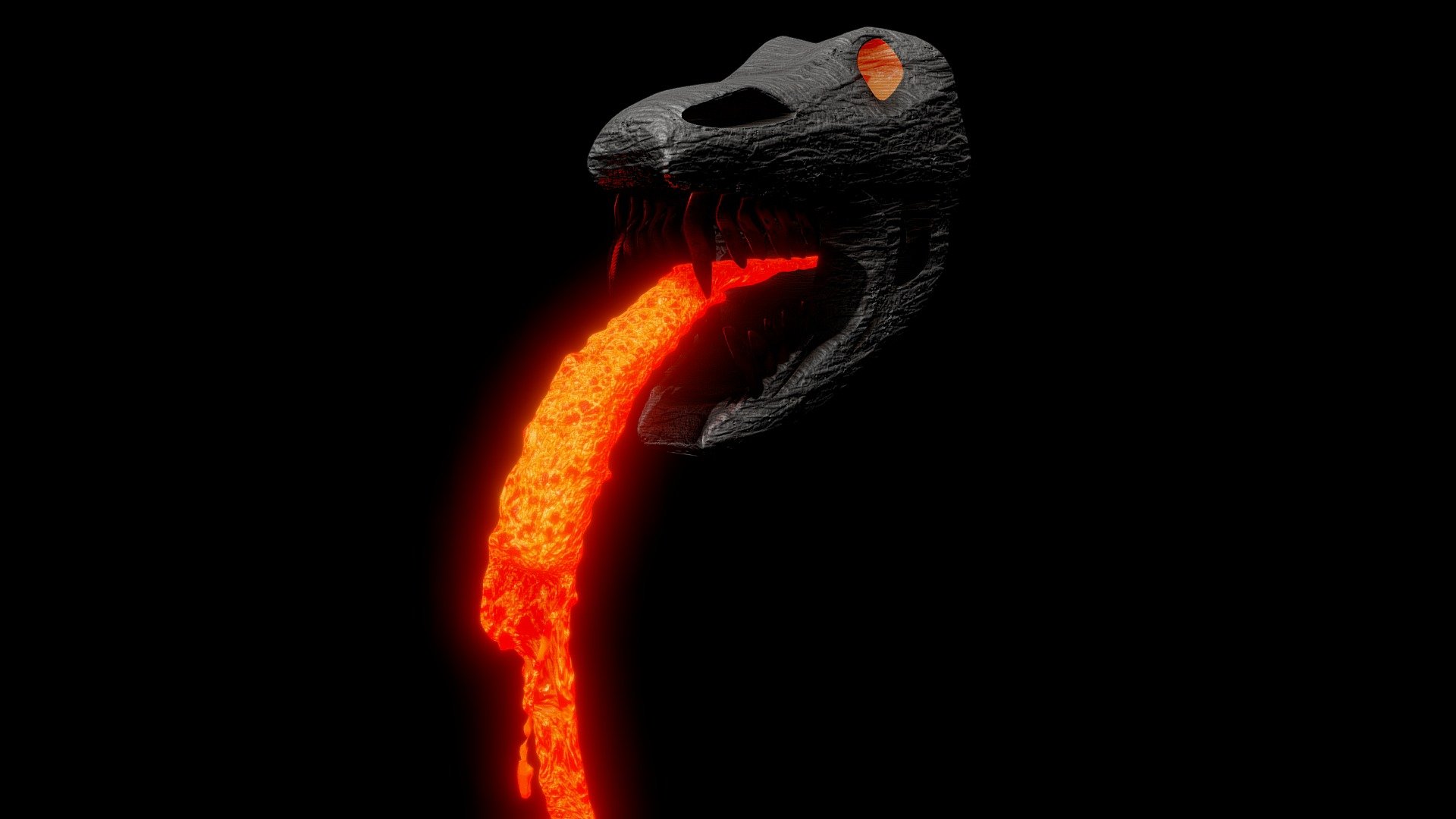 Dino lava fountain 3d model